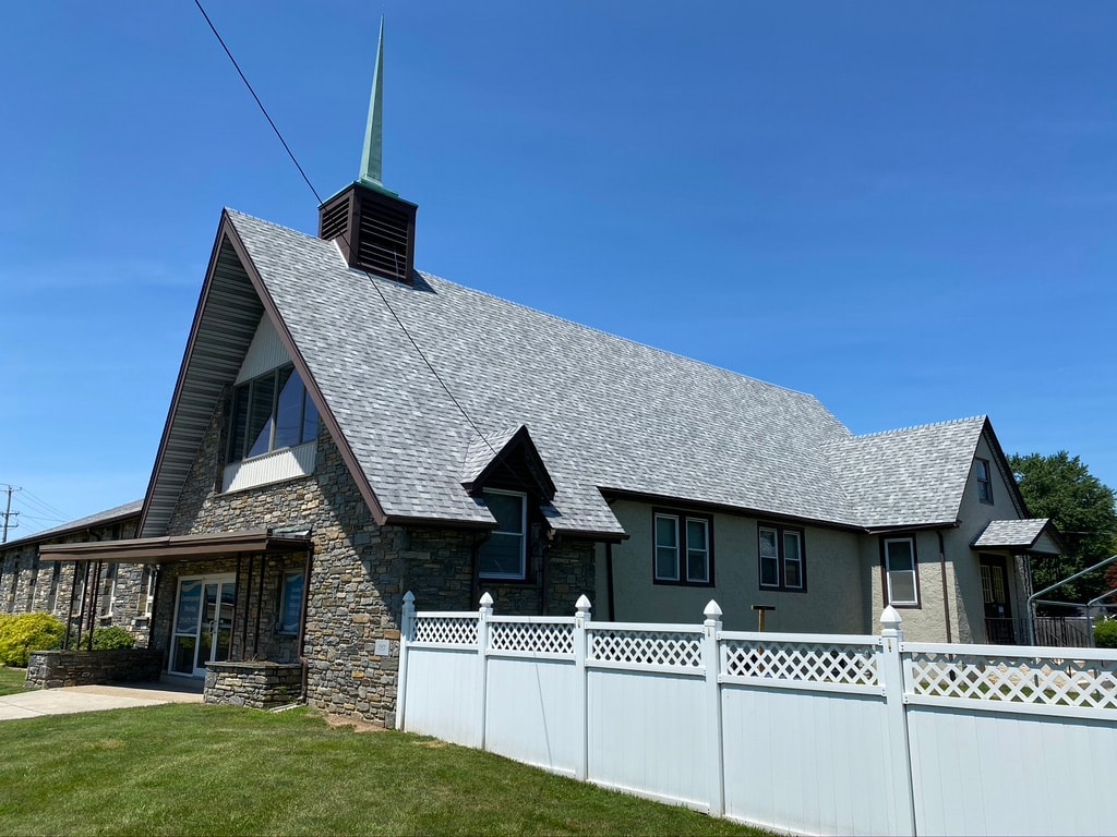 Completed new roof on church front entrance